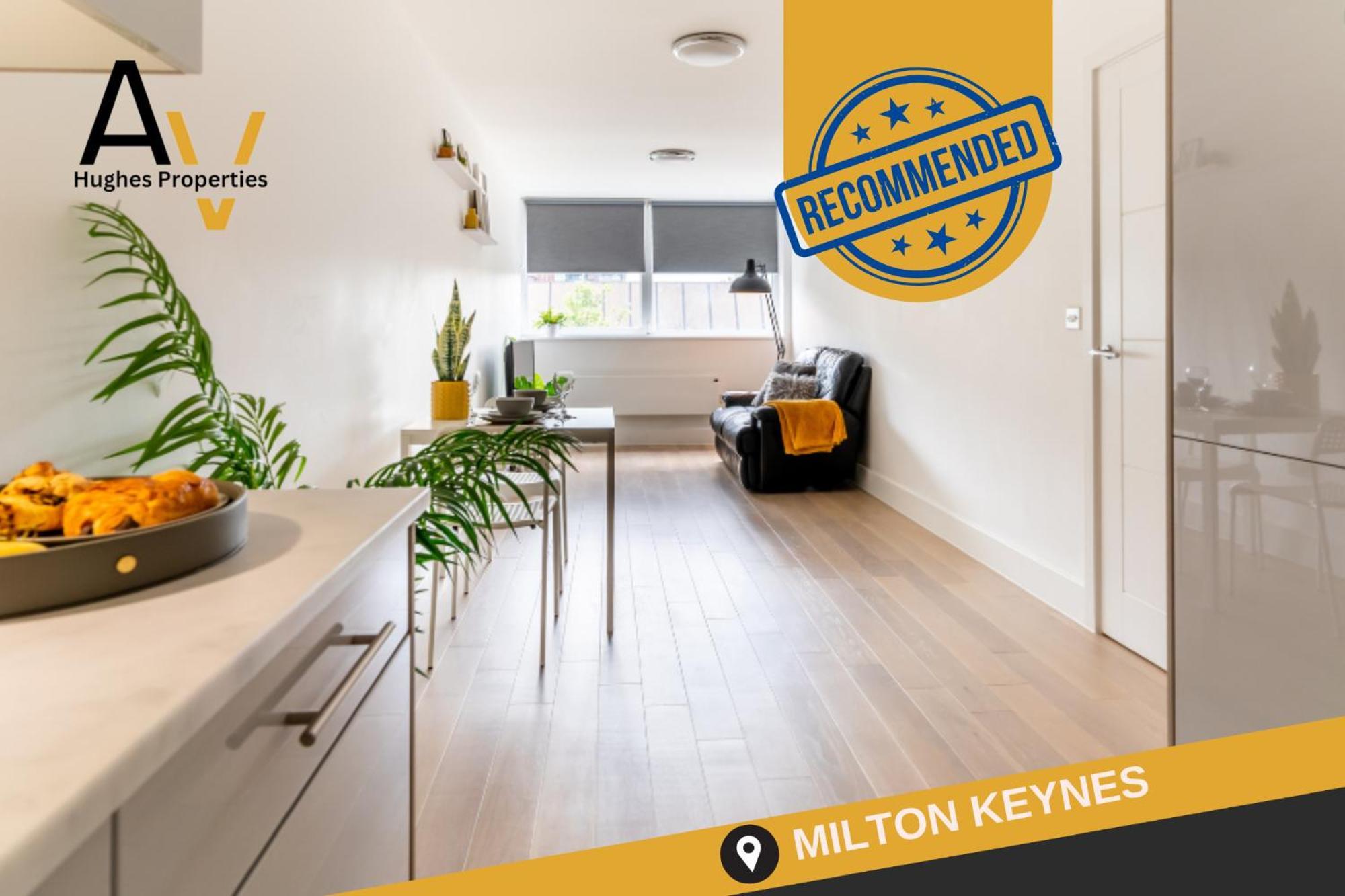 Stylish One-Bedroom Apartment - Free Wi-Fi, 4 Mins From Station, Perfect For Business Stays By Av Hughes Properties Milton Keynes Exterior foto